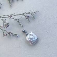 A Natural Baroque Freshwater Pearl Sterling Silver Pendant, Fashionable And Simple. It's A Gift For Mom And Girlfriend On Mother's Day - White - View 6