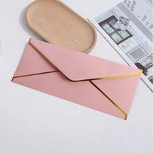 5pcs Colorful Envelopes With Golden Borders, V-Shaped Adhesive, Creative High-End European Business Envelopes, Thick Paper, Suitable For Holidays And Back To School, Gift Giving - Multicolor - View 18