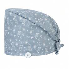 1 pieza Gorra de trabajo con bordado de mariposa de poliéster para mujeres, adecuada para médicos, enfermeras, amas de casa, antibacteriana y antipolvo, aplicable para primavera, verano, otoño e invierno