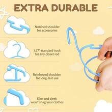 Kids Hangers 10pcs/20pcs Baby Hangers For Closet Toddler Hangers Plastic White Children Hangers Small Hangers 10.24inch - Multicolor - View 4
