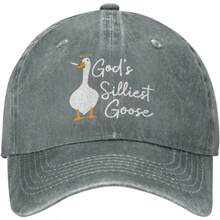 Gods Silliest Goose Hat Men Dad Hat Adjustable Caps - Black - View 1