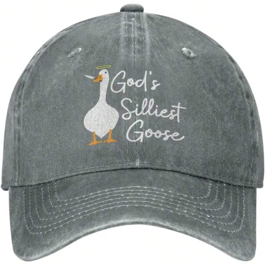 Gods Silliest Goose Hat Men Dad Hat Adjustable Caps - Black - View 1