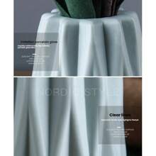 Jarrón alto de pie grande, de plástico de imitación de cerámica, blanco y negro, de estilo europeo, para arreglos florales secos y decoración del salón. Jarrón cilíndrico retro clásico, resistente, de varios colores, decoración de sobremesa para sala de estar, sin necesidad de baterías