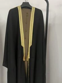 Muslimischer arabischer Herren/Kinder Stickerei leichte Langarm Schiffon/undurchsichtig 3/4 Arm dünne Kimono Oberbekleidung