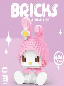 Sanrio 1pc Sanrio Character Brick Model Kit - Collection Tabletop Decoration Figurines - Educational Puzzle Creative Gifts For Birthdays, Christmas, Best For Christmas