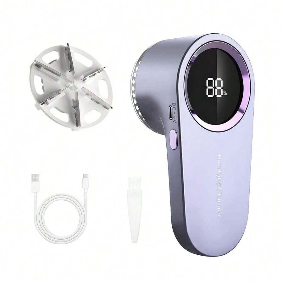 USB充电式衣物剃毛器和除毛器——带LED显示屏的电动衣物剃毛器，便携式除毛起球器，适用于毛衣、床上用品、家具、地毯和沙发 | 便捷清洁小工具