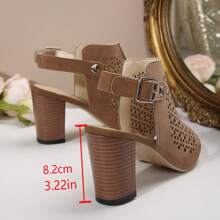 Women's Cross Strap Chunky Heeled Sandals, Outdoor Casual Party Crossing High Heels, Fashion Hook Closure Comfortable