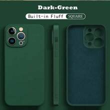 1pc Dark Green Asymmetrical Wave Liquid TPU Shock-Proof Protective Phone Case Suitable For Apple /Android Phones: Galaxy A51 4G/A52/A52s 5G/S23 Ultra/A13 4G/A12, OPPO A54, Apple 15 Pro Max, Galaxy A04E/A05S/A34/S24 Ultra 5G, Redmi Note 13, Galaxy A14/A32 4G