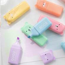 1set,Mini Highlighter,Tiny Markers With Fluorescent Colors Bear Shaped Highlighter,Macaroon Colour Pens,Color Marker, Ledger Pen, Back To School, School Supplies, Cute Kawaii Stationery, Colors For School, Markers, Stationery, Writing Pens, Colored Markers
