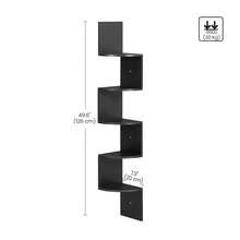 Étagère d'Angle Murale, Étagère de Rangement à 5 Niveaux, Étagère à Plantes, pour Chambre à Coucher, Salon, Salle de Bain, Bureau à Domicile, Noir d'Encre - Noir - Voir 6