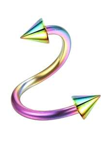 1pc 304 Stainless Steel Monroe Lip Ring, Spiral Cartilage Earrings, Barbell Body Piercing Jewelry, Suitable For Gift/Party