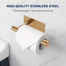 1pc/4pcs/6pcs/Set Non-Drilling Bathroom Accessories, Stainless Steel Bathroom Hardware Set, Towel Bar, Towel Rack, Toilet Paper Holder, Wall Hooks, Coat Hook, Bathrobe Hook - Multicolor - View 22