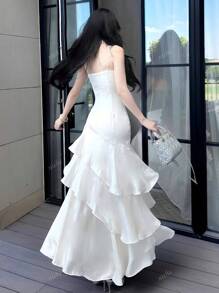 Vestido de verano elegante para mujer sin mangas, tipo ajustado, escote de tirantes finos, ideal para fiestas de cumpleaños, eventos nocturnos, playa o vacaciones