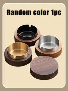 家用客厅防灰创意办公圆形木质炉灶，防飞防摔设计 - 不锈钢内胆易于清洁，适用于办公室、家庭、房间、酒吧装饰，可作礼品，经典圆形 - 适用于客厅、办公室、餐厅和餐车，经久耐用 - 彩色 - 查看 15