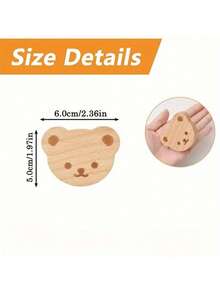 6个波西米亚风格梳妆台把手，可爱山毛榉木动物造型抽屉拉手，适用于橱柜、家具装饰，附带安装螺丝 - 杏色 - 查看 3