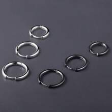 1 pièce/3 pièces Boucles d'oreilles simples et mode en acier de titane pour hommes et femmes, boucles d'oreilles créoles lisses, clips d'oreille