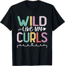 Salvaje como mis rizos - Camiseta divertida y linda con pelo rizado - Negro - Ver 1