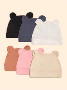 1 Pc Baby Thick Warm Cap, Soft And Comfortable For Newborns Indoor And Outdoor Daily Life Of The Four Seasons. - Multicolor - View 1