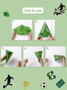 6pcs, Football Theme 1st Birthday Paper Party Hats, Energetic Football Elements Pattern Babe Shower Party Decorative Hats, Gender Reveal Party Accessories Party Favor, 1st Birthday Gift, Popular Football Patttern Decor Birthday Hat, Babe Shower Party Photography Props, Baby Shower Decoration, Baby Shower Gift, Gender Reveal Decoration - Football Mix - View 7