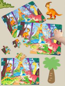 Puzzle temático de papel grueso con diseños de océano, astronautas, dinosaurios y otros temas, un regalo ideal para niños y niñas de 3 a 6 años para el desarrollo interactivo en interiores - Rompecabezas temáticos - Ver 2