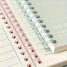 A5 螺旋装订笔记本，“最佳感觉”，多色简约横线可重复填充页面，非常适合日记、办公和学校用品、返校笔记本