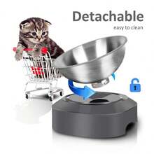 Raised Cat Bowl With Stainless Steel, Easy To Clean & Non-Slip Silicone Mat Cat Feeder With 0 &15° Tilting Neck Protective Bowl For Pets, Cats And Puppies Food And Water Feeding - Multicolor - View 7