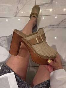 Women's Thick Sole Sandals, Minimalist & Practical Multifunctional - Khaki - View 4