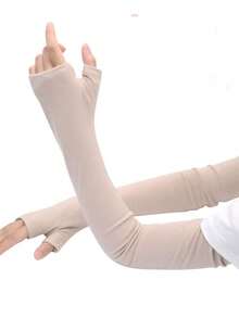 1 Pair Cashmere Warm Arm Warmers, Long Sleeve Covers For Women & Men, Thick Arm Sleeves For Driving, Autumn/Winter - Various - View 11