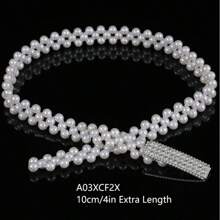 1 Stück elastischer Gummikordel geknoteter Bauchgürtel mit Metall- und Strass-Schnalle, Perlen-Dekor, verstellbare Länge für den täglichen Gebrauch, Halloween
