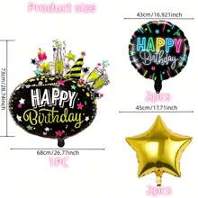 5pcs Foil Balloons For Birthday Party Decoration, Suitable For Birthdays, Holidays, Anniversaries, And Other Themed Events