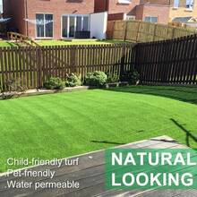 LITA Thick Artificial Grass Turf Lawn 4FT Width Customized Length, 1.38" Indoor Outdoor Garden Lawn Landscape Synthetic Grass Mat Fake Grass Rug - 綠色 - 查看 4