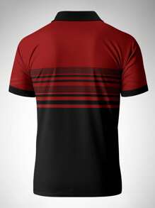 Camisa polo de manga corta casual de negocios para hombres de talla grande