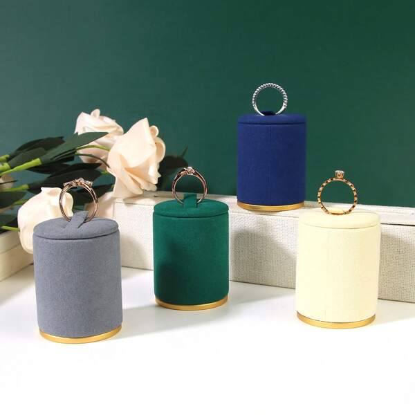 1pc Metal Jewelry Display Stand, Velvet Rings & Pendant Showcase Rack For Women Storage Organizer Travel Essentials Gift Back To School