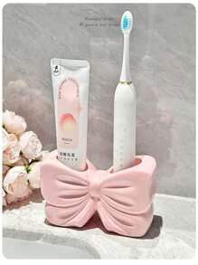 1 pièce Support de brosse à dents asymétrique de style nordique, support de brosse à dents électrique, étagère de rangement pour maquillage, organisateur de brosse à dents, étagère décorative pour bureau à la maison, décoration de chambre esthétique, décoration domestique, organisation gain de place, accessoires pour la cuisine, la salle de bain et la chambre, décoration d'automne, retour à l'école