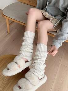 1双女士Y2K毛绒腿套,柔软毛绒,冬季保暖靴套,万圣节圣诞老人装扮 - 彩色 - 查看 22