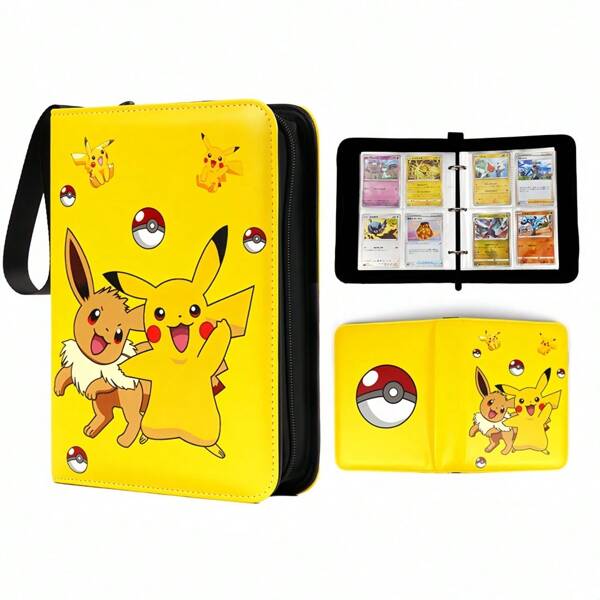 pokemon Pasta para cartas Pokémon Poke MON, caixa colecionável com 4 bolsos, porta-álbum, comporta até 240 cartas de vários tipos