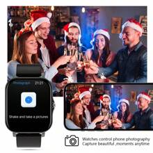 Hot 1 Pair Comfortable Silicone Watch Bands For Men & Women, Upgraded Smart Watch With Wireless Earbuds, Featuring Step Counting, Calorie Tracking, Multiple Sport Modes, Remote Camera, Music Control, Alarm, Message Reminder, 180mAh Battery, 1.83" Full Touch Screen, Compatible With Android & IOS, Great Gift For Holidays