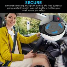 Antideslizante Cojín de asiento Cojín de coche 38cm, redondo Cojín de coche 360 grados de rotación de forma rómbica geométrica portátil giratoria Cojín de asiento para ancianos mujeres embarazadas niños - suave y cómodo, excelente transpirabilidad - Negro y gris - Ver 4