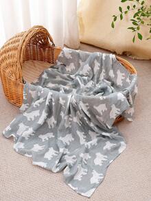 1 件平纹细布婴儿毯，纯棉新生儿接收毯，尺寸完美，适合男孩和女孩的柔软婴儿毯（绵羊、鹅、熊）