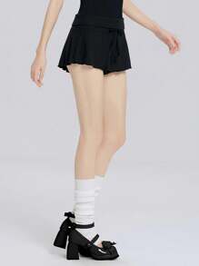 Daydance Shorts de ballet para mujeres adultas, cintura alta, con vuelo, pantalones de danza de punto
