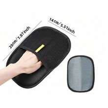 宠物美容防静电脱毛手套，适用于家具、地毯、刷毛、宠物毛发去除必需品、清洁手套 - 黑色 - 查看 7