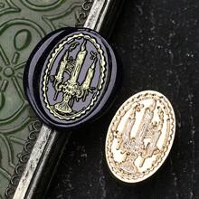 1pc NEW DARK SERIES Series Wax Seal Stamp, Vintage Sealing Stamp Head, Removable Brass Material, Fire Paint Seal Head For Wedding Invitations Gift Packaging Scrapbooking, DIY Handmade Gift Decoration, Cutting And Pasting Invitation Letter School Supplies, Back To School