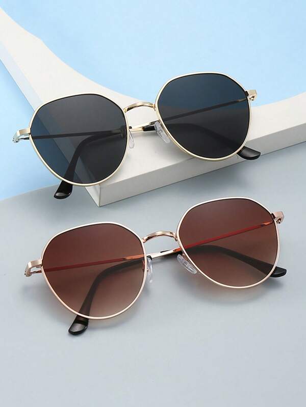 Lot de 2 lunettes élégantes à monture géométrique, idéales pour la vie quotidienne ou les voyages d'été