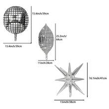 7pcs Disco Ball Balloons, 22 Inch Giant 4D Metallic Silver Disco Balls, Includes Explosion Star Balloons, Polyester Film Foil Balloons, Suitable For 70s 80s 90s Disco Theme Party, Birthday, Christening, Graduation - Silver - View 3