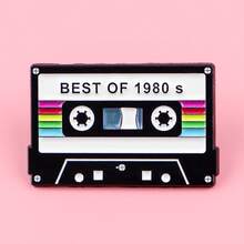 Vintage Cassette Tape Enamel Brooch, Can Be Used As Lapel Pin, Badge, Backpack Pin, Women's Brooch, Clothing Gift, Jewelry, Fashion Accessory - NR11717 - View 1