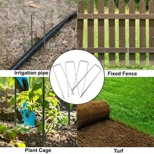 30-50pcs U-Shaped Ground Stakes With 3-Holes Round Washer Lawn Turf Nails Garden Fabric Stakes For Fix Fabrics Control Sheets Patio Tents - Multicolor - View 11