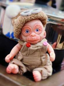 1 PC 12cm Mini Palm Monkey Soft Silicone Reborn Animal Handmade Painted Skin Washable Full Body Silicone Lifelike Monkey Dolls - Multicolor - View 1