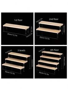 Wooden Desktop Dessert Display Rack, Decorative Display Storage Shelf For Nail Polish, Fragrance, Scented Candles, Air Freshener, For Desk, Office, Vanity, Bedroom, Bathroom, Home, Dorm, Room Storage