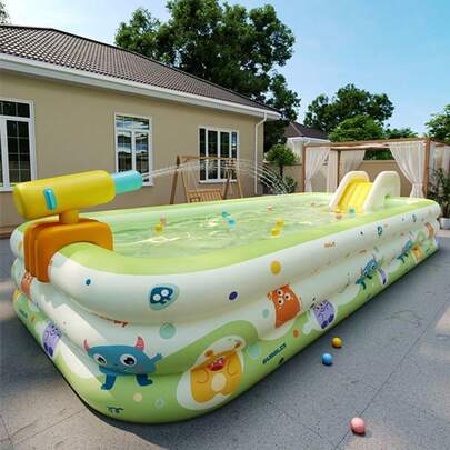 1 件超大耐用 PVC 充气游泳池 - 通用型，可折叠便携式，户外娱乐，超大游泳池，适合独立日、感恩节、圣诞节和万圣节庆祝活动，海滩必需品，海滩配件，泳池浮板