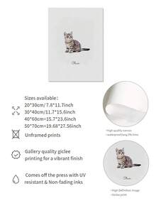 1幅定制微型水彩宠物肖像海报，狗狗肖像照片，宠物绘画，微型绘画，微缩艺术 - 彩色 - 查看 9